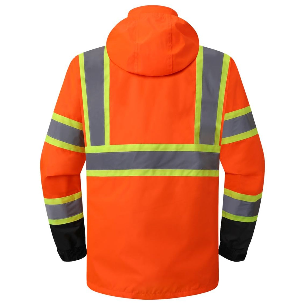 JKSafety Hi-Vis Rain Gear, Waterproof Reflective Rain Jacket and Pants (JKRS117)