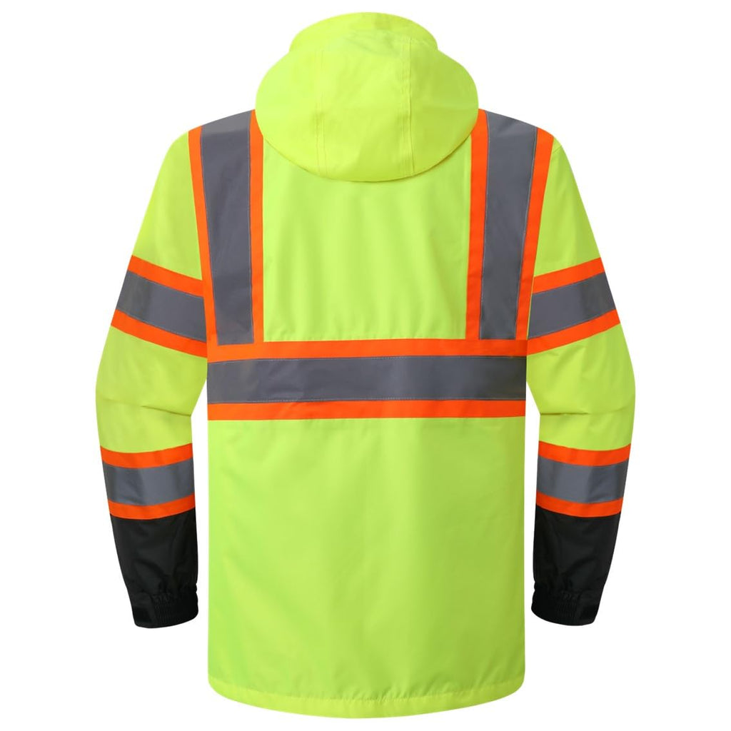 JKSafety Hi-Vis Rain Gear, Waterproof Reflective Rain Jacket and Pants (JKRS117)