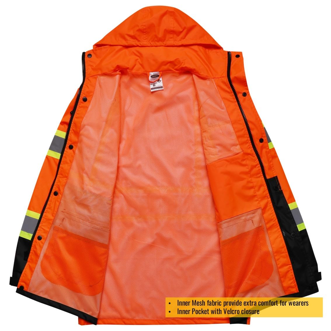 JKSafety Hi-Vis Rain Gear, Waterproof Reflective Rain Jacket and Pants (JKRS117)