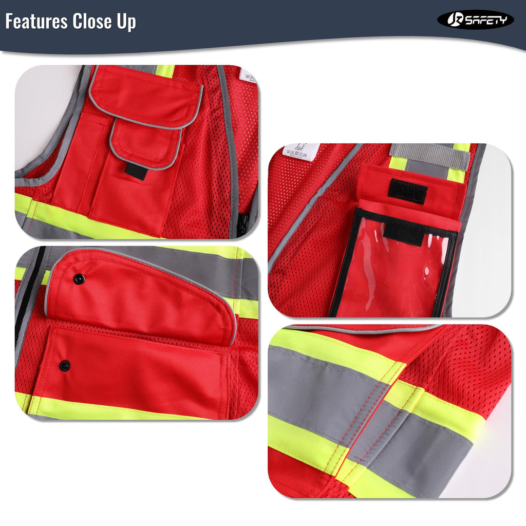 JKSafety 11 Pockets Mesh Hi-Vis Safety Vest (JK102)