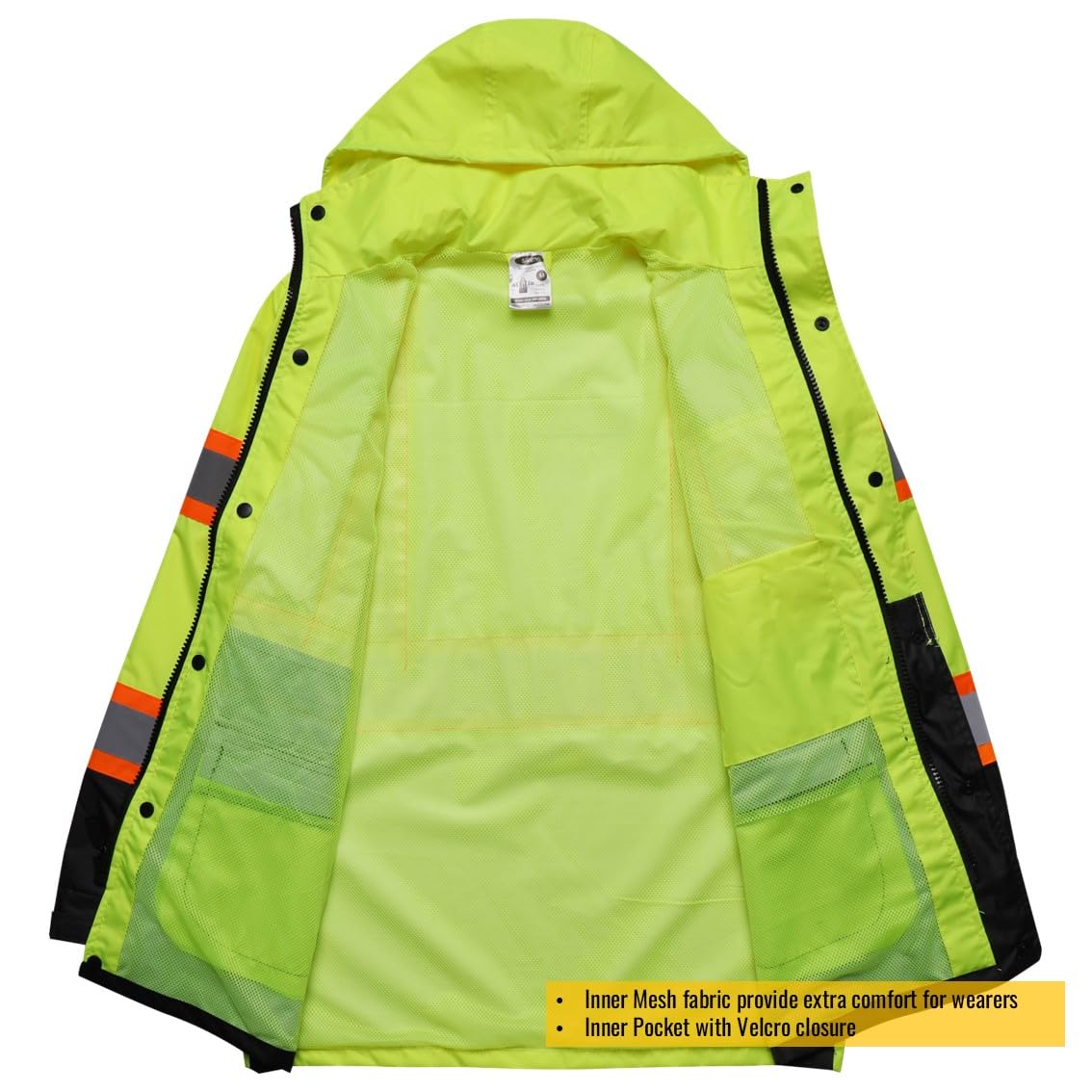 JKSafety Hi-Vis Rain Gear, Waterproof Reflective Rain Jacket and Pants (JKRS117)