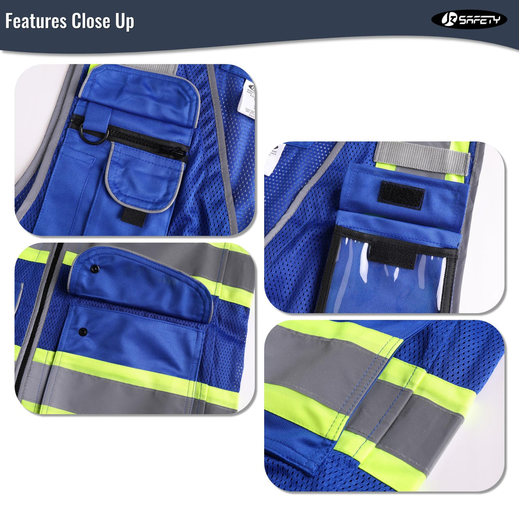 JKSafety 11 Pockets Mesh Hi-Vis Safety Vest (JK102)