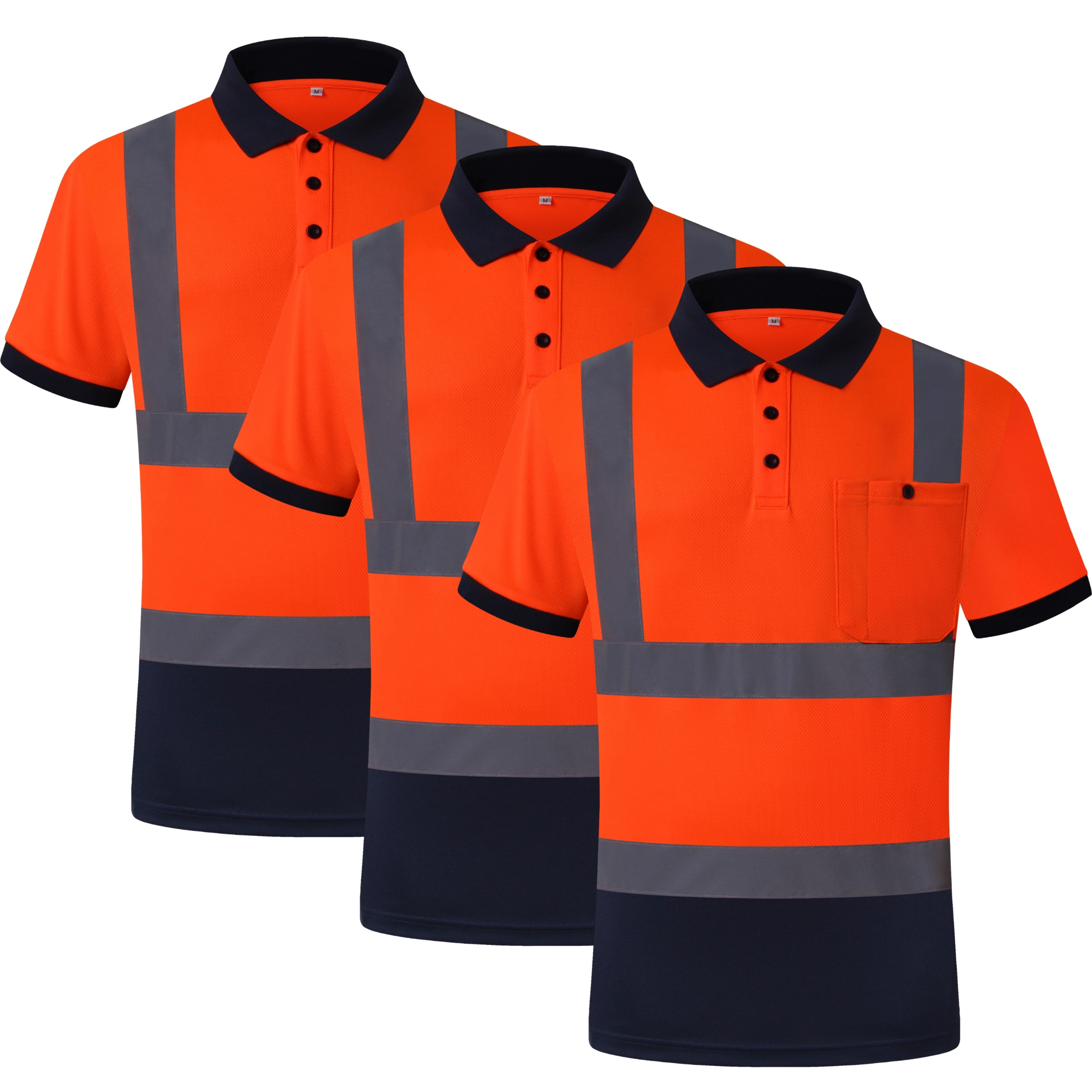 JKSafety 3-Pack Hi-Vis Reflective Safety Polo Shirt (JKP066-3P)
