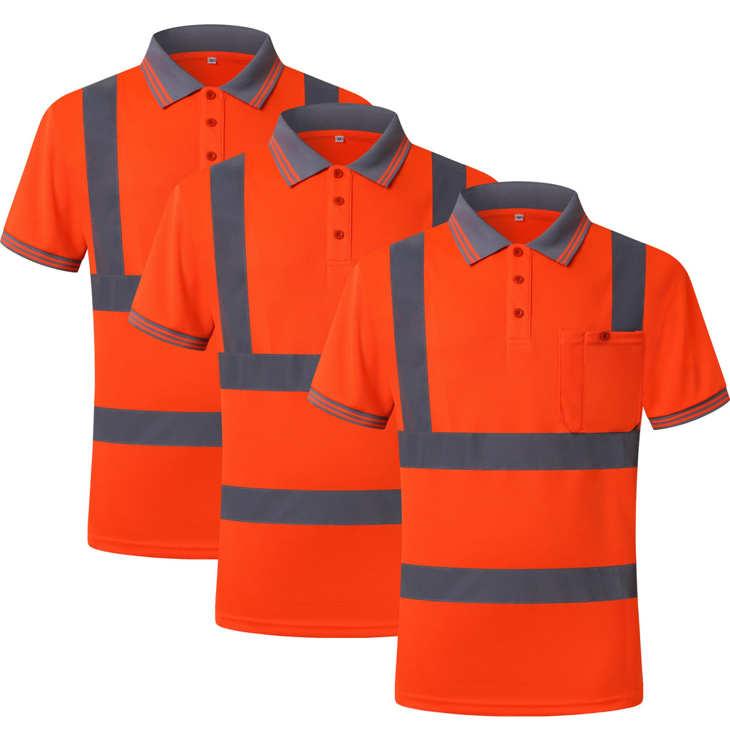 JKSafety 3-Pack Hi-Vis Reflective Safety Polo Shirt (JKP066-3P)