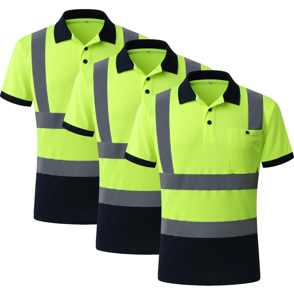JKSafety 3-Pack Hi-Vis Reflective Safety Polo Shirt (JKP066-3P)