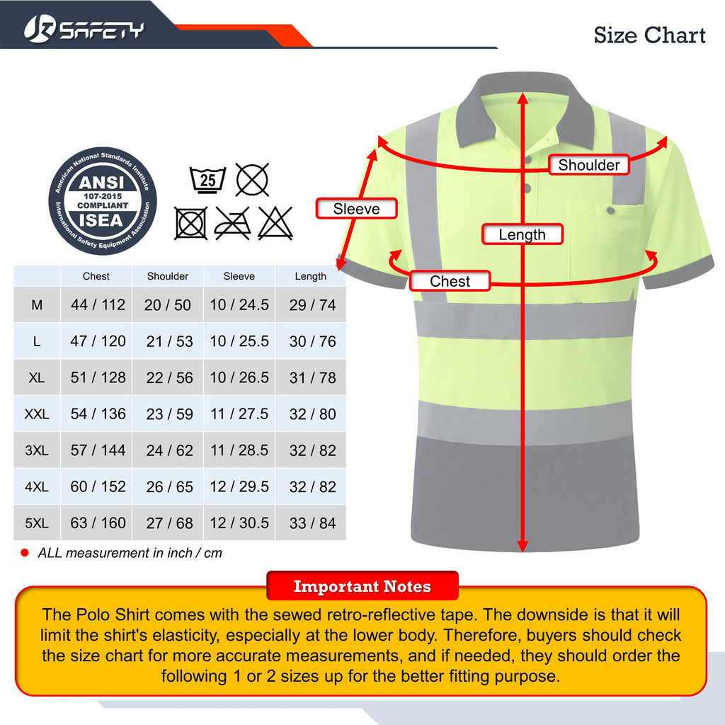 JKSafety 3-Pack Hi-Vis Reflective Safety Polo Shirt (JKP066-3P)