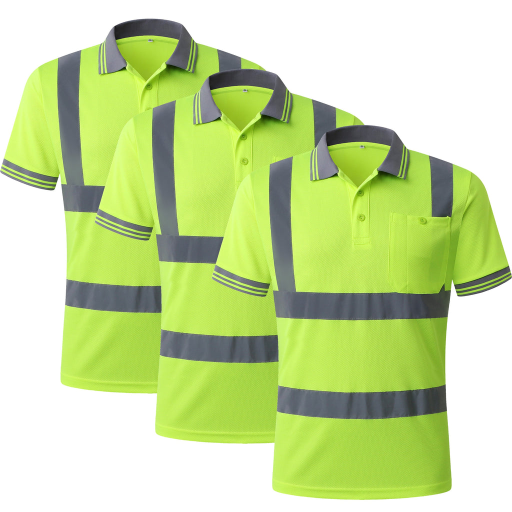 JKSafety 3-Pack Hi-Vis Reflective Safety Polo Shirt (JKP066-3P)