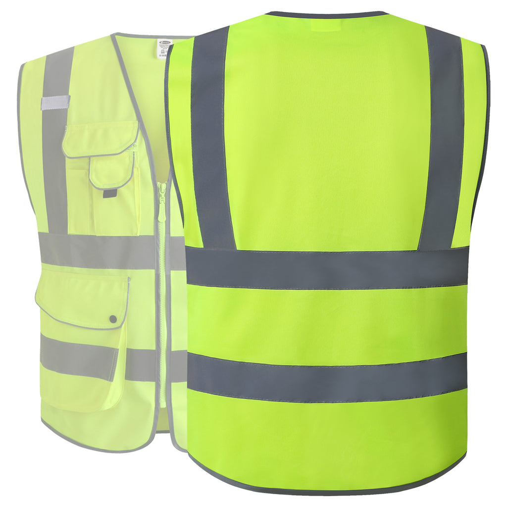 JKSafety 9 Pockets Hi-Vis Reflective Safety Vest (JK150)