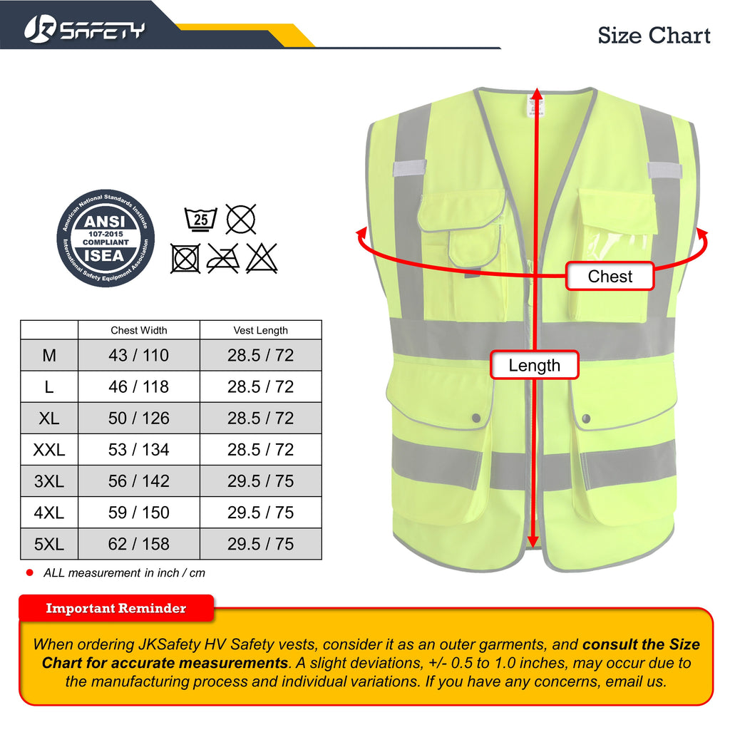 JKSafety 9 Pockets Hi-Vis Reflective Safety Vest (JK150)
