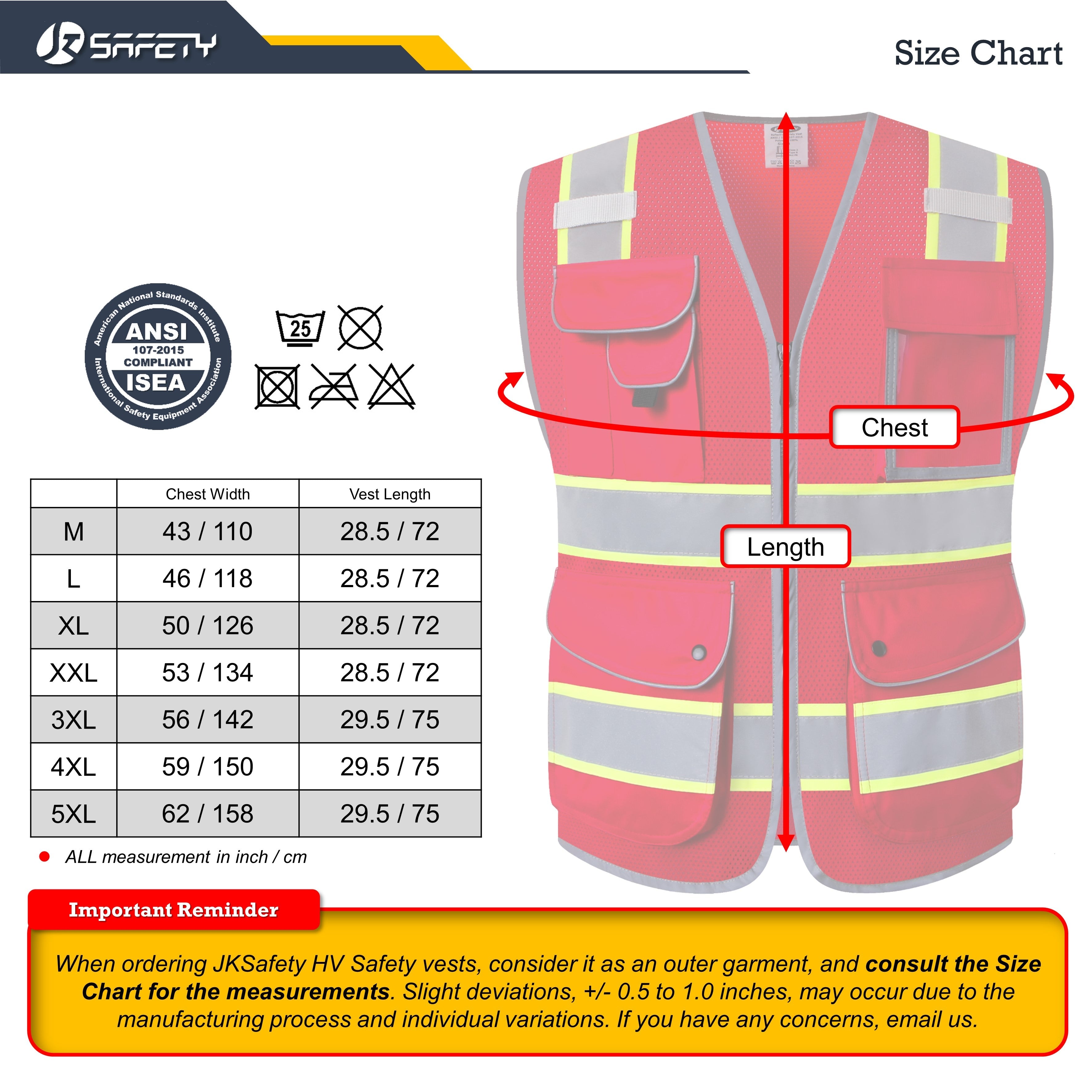 JKSafety 9 Pockets Mesh Two-Tone Hi-Vis Reflective Safety Vest (JK100)