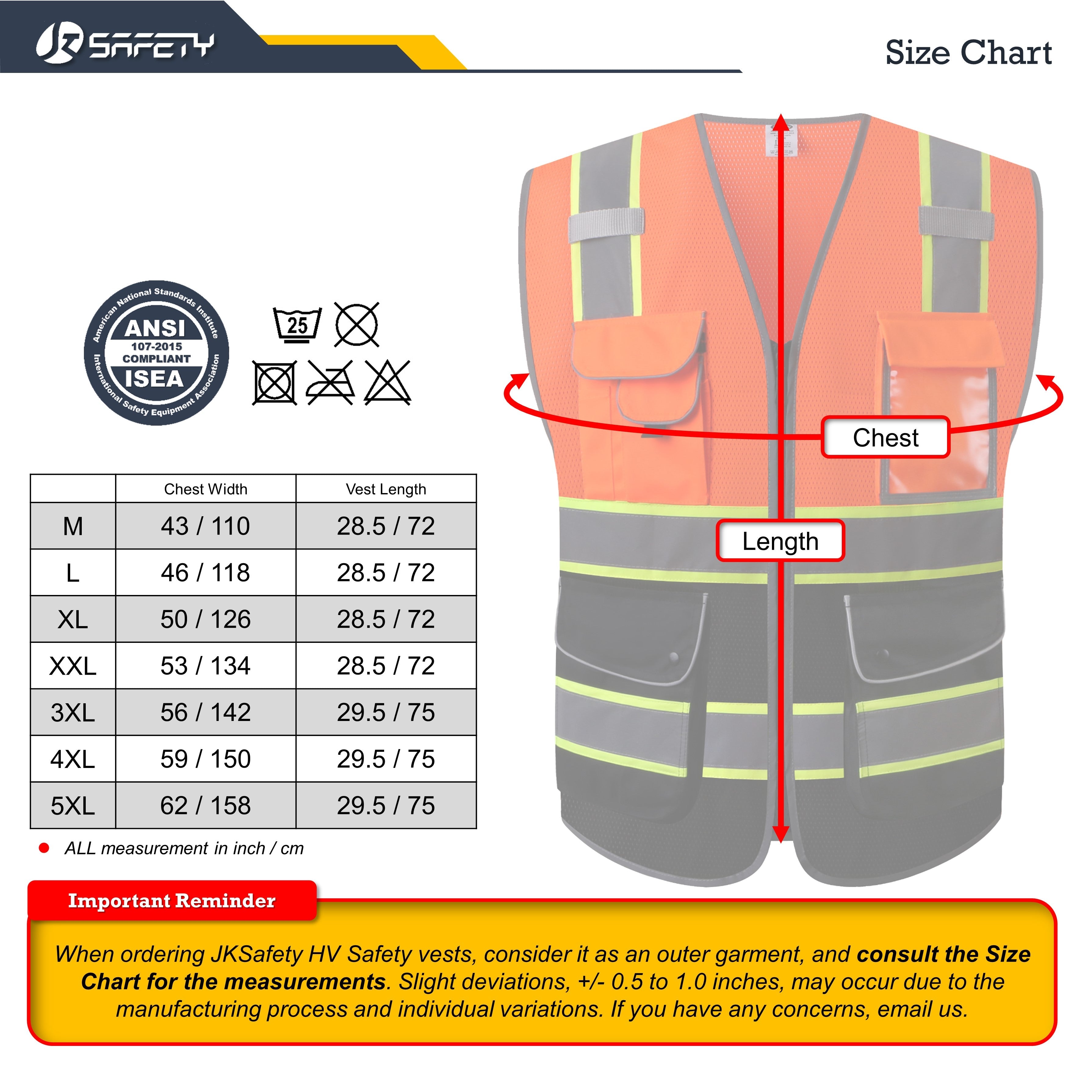 JKSafety 9 Pockets Mesh Two-Tone Hi-Vis Reflective Safety Vest (JK100)