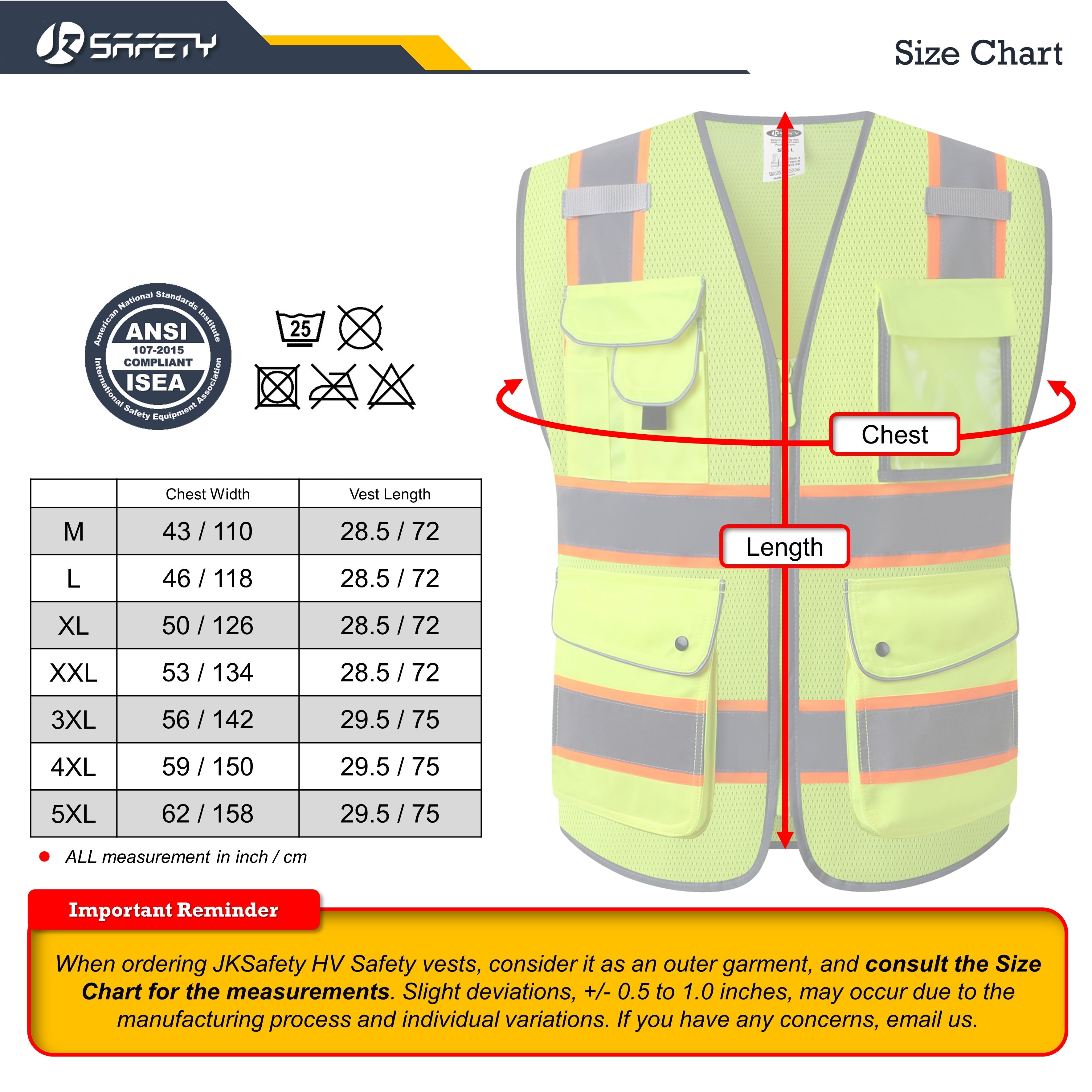 JKSafety 9 Pockets Mesh Two-Tone Hi-Vis Reflective Safety Vest (JK100)