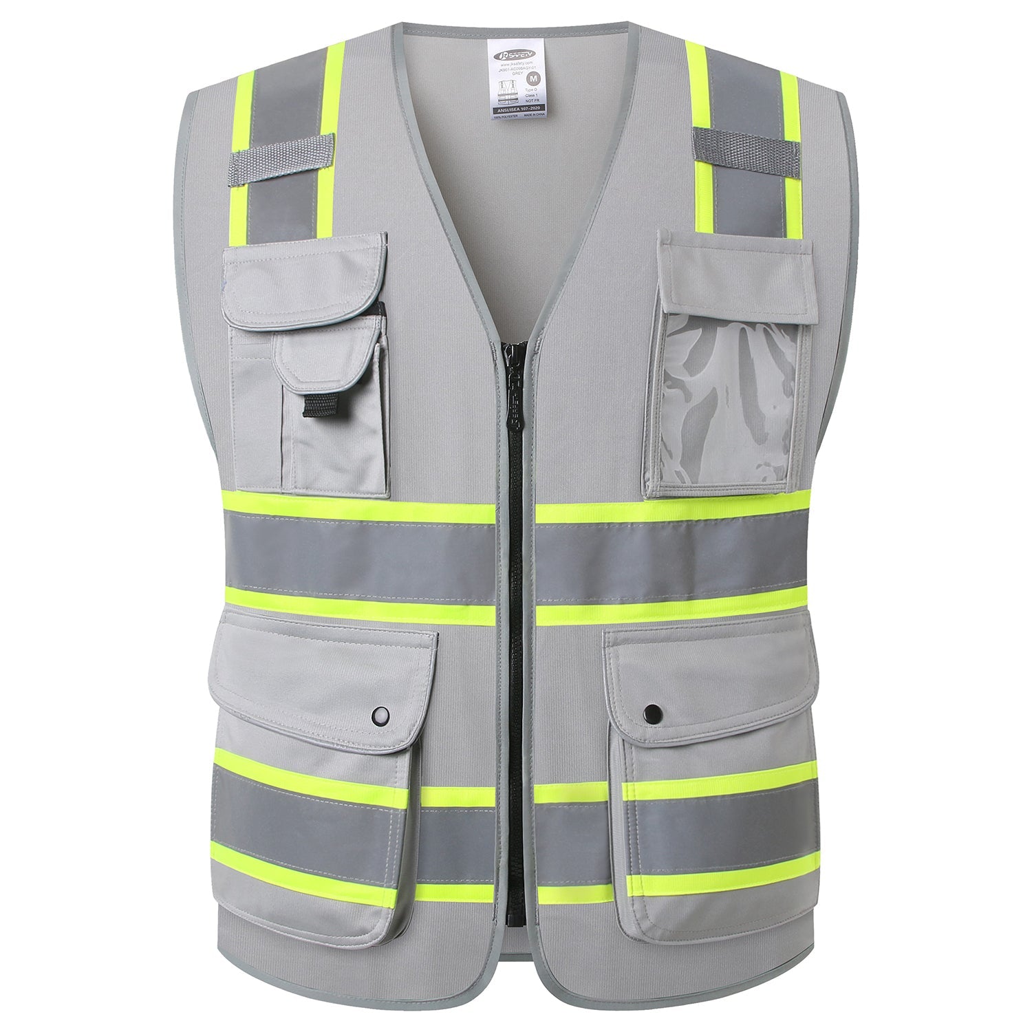 JKSafety 9 Pockets Two-Tone Hi-Vis Reflective Safety Vest (JK901)