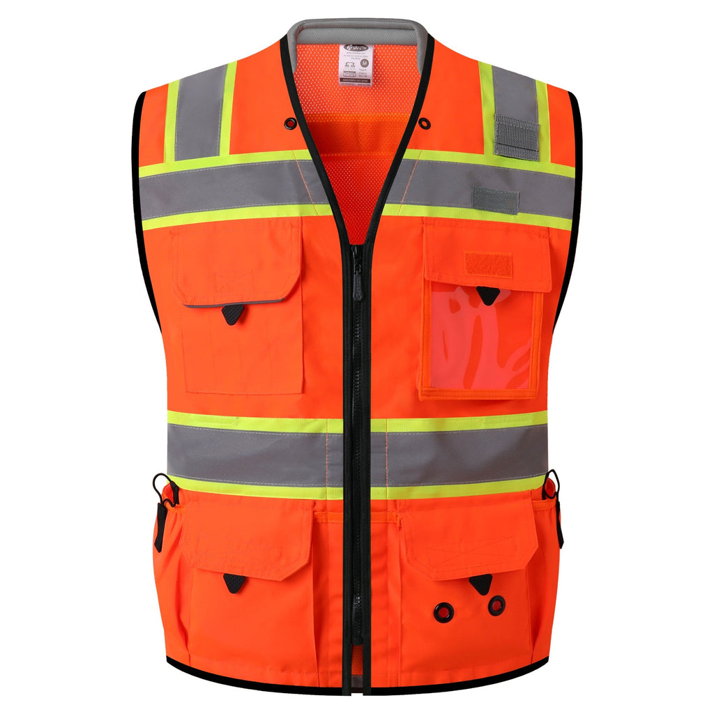 JKSafety Heavy Duty Reflective Surveyor Safety Vest Cushioned Collar (JK188)