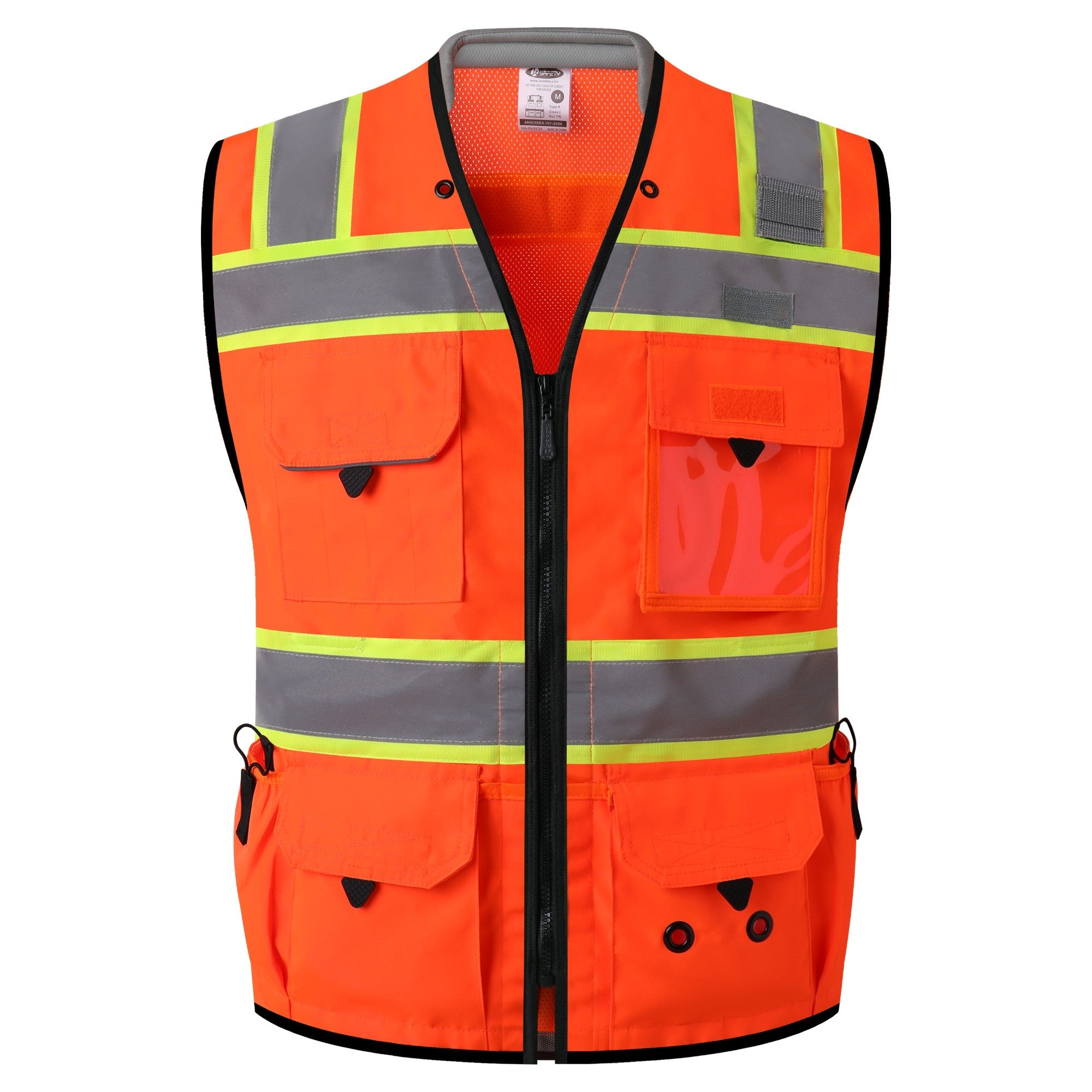 JKSafety Heavy Duty Reflective Surveyor Safety Vest Cushioned Collar (JK188)