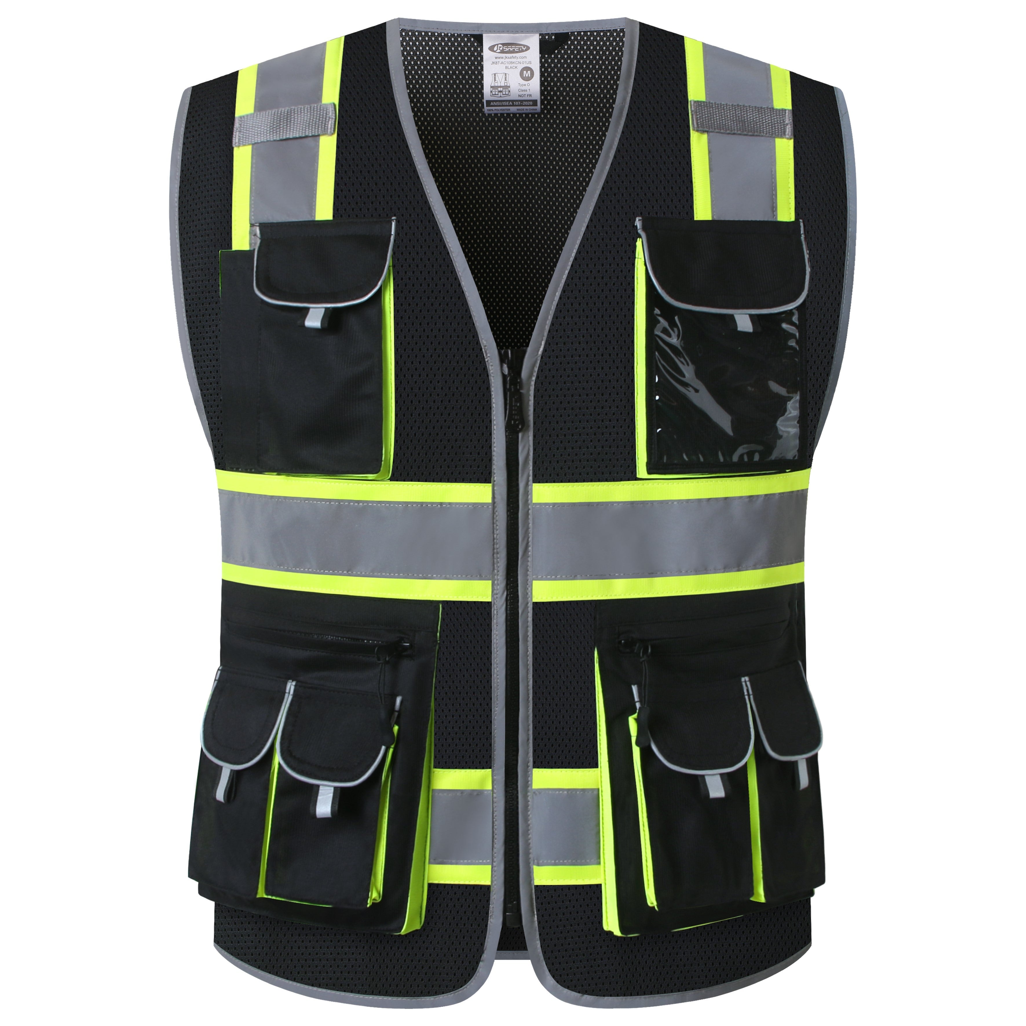 JKSafety 10 Pockets Two-Tone Mesh Hi-Vis Reflective Safety Vest (JK086)