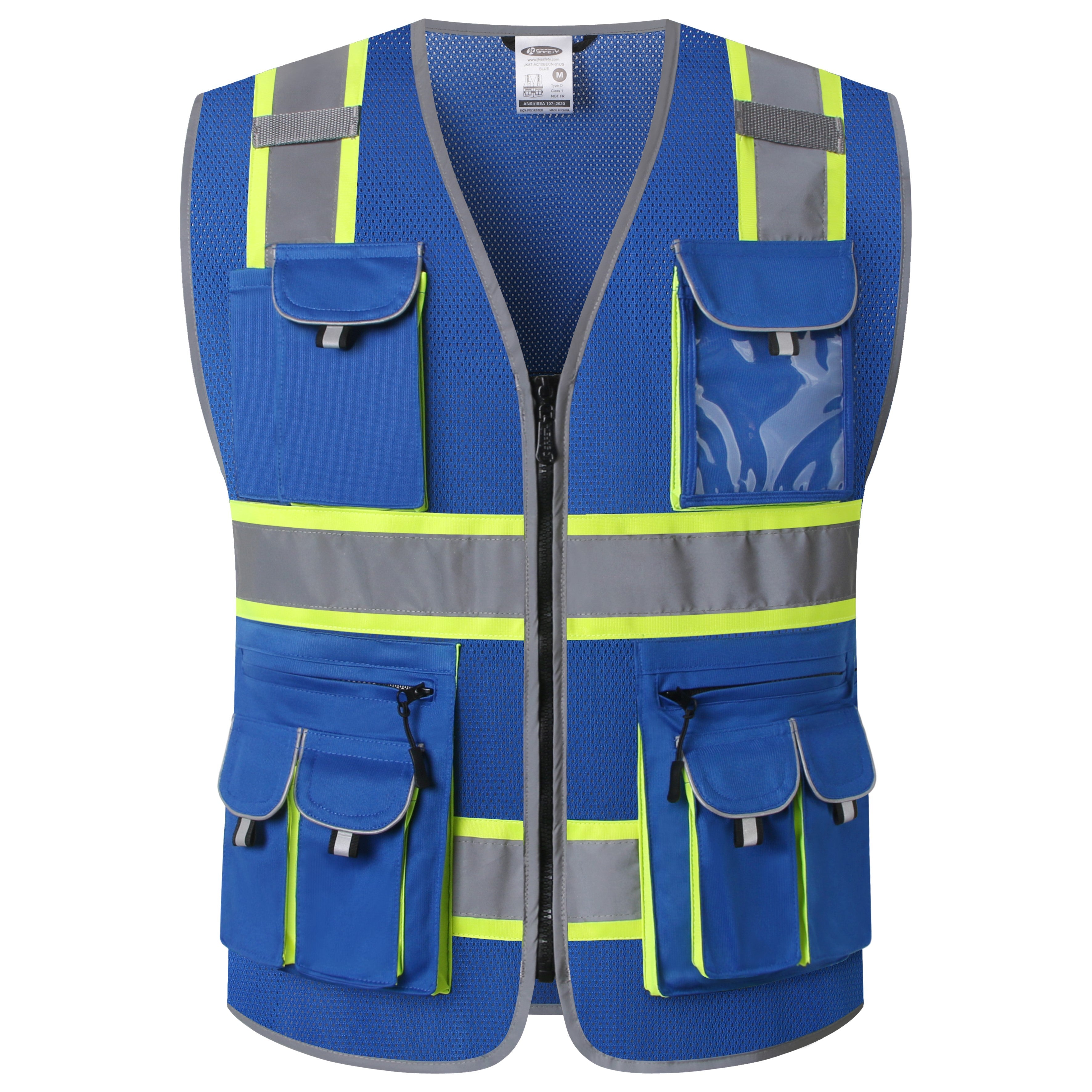 JKSafety 10 Pockets Two-Tone Mesh Hi-Vis Reflective Safety Vest (JK086)