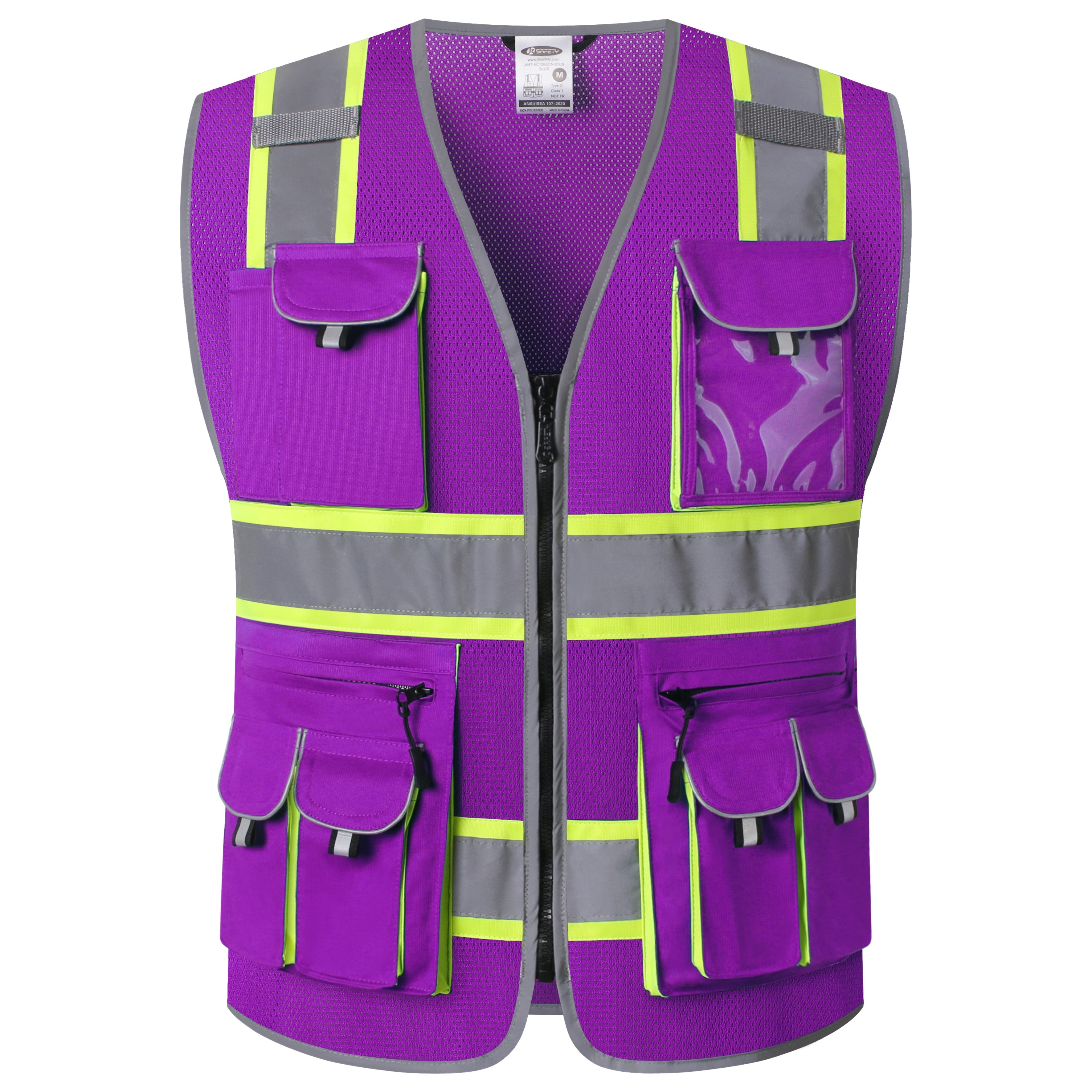 JKSafety 10 Pockets Two-Tone Mesh Hi-Vis Reflective Safety Vest (JK086)