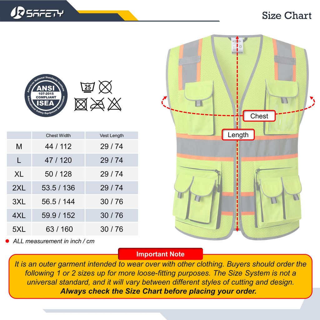 JKSafety 10 Pockets Two-Tone Mesh Hi-Vis Reflective Safety Vest (JK086)