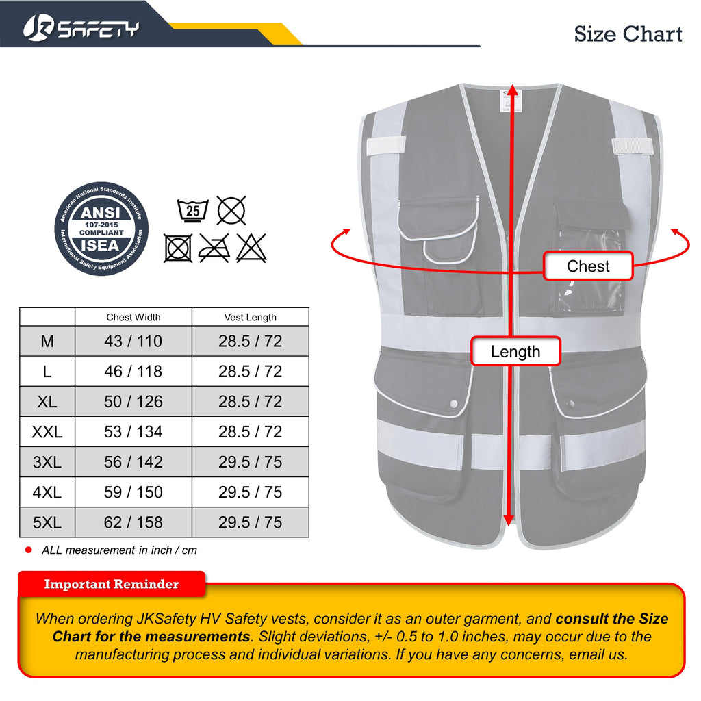 JKSafety 9 Pockets Hi-Vis Reflective Safety Vest (JK150)