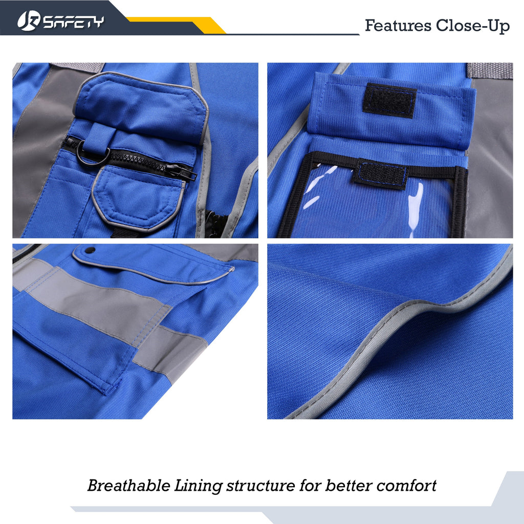 JKSafety 9 Pockets Hi-Vis Reflective Safety Vest (JK150)