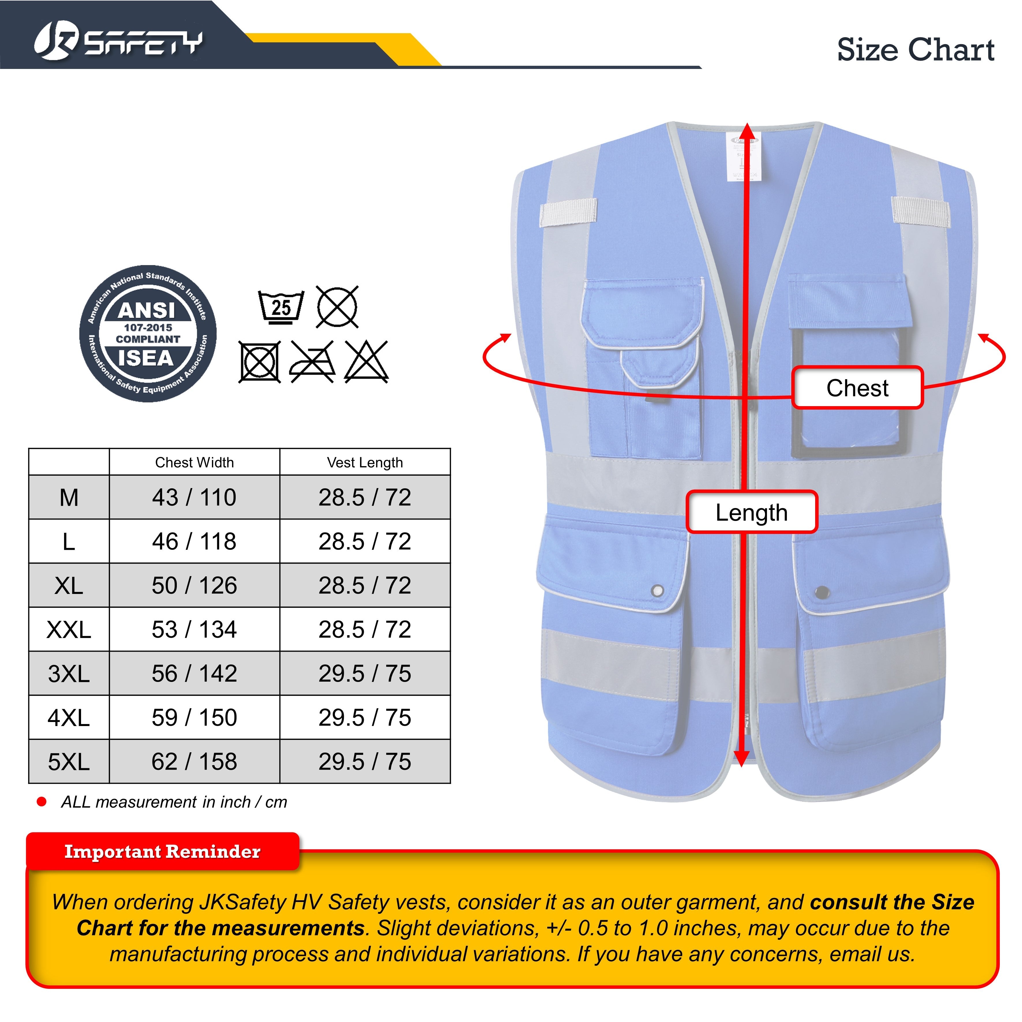 JKSafety 9 Pockets Hi-Vis Reflective Safety Vest (JK150)