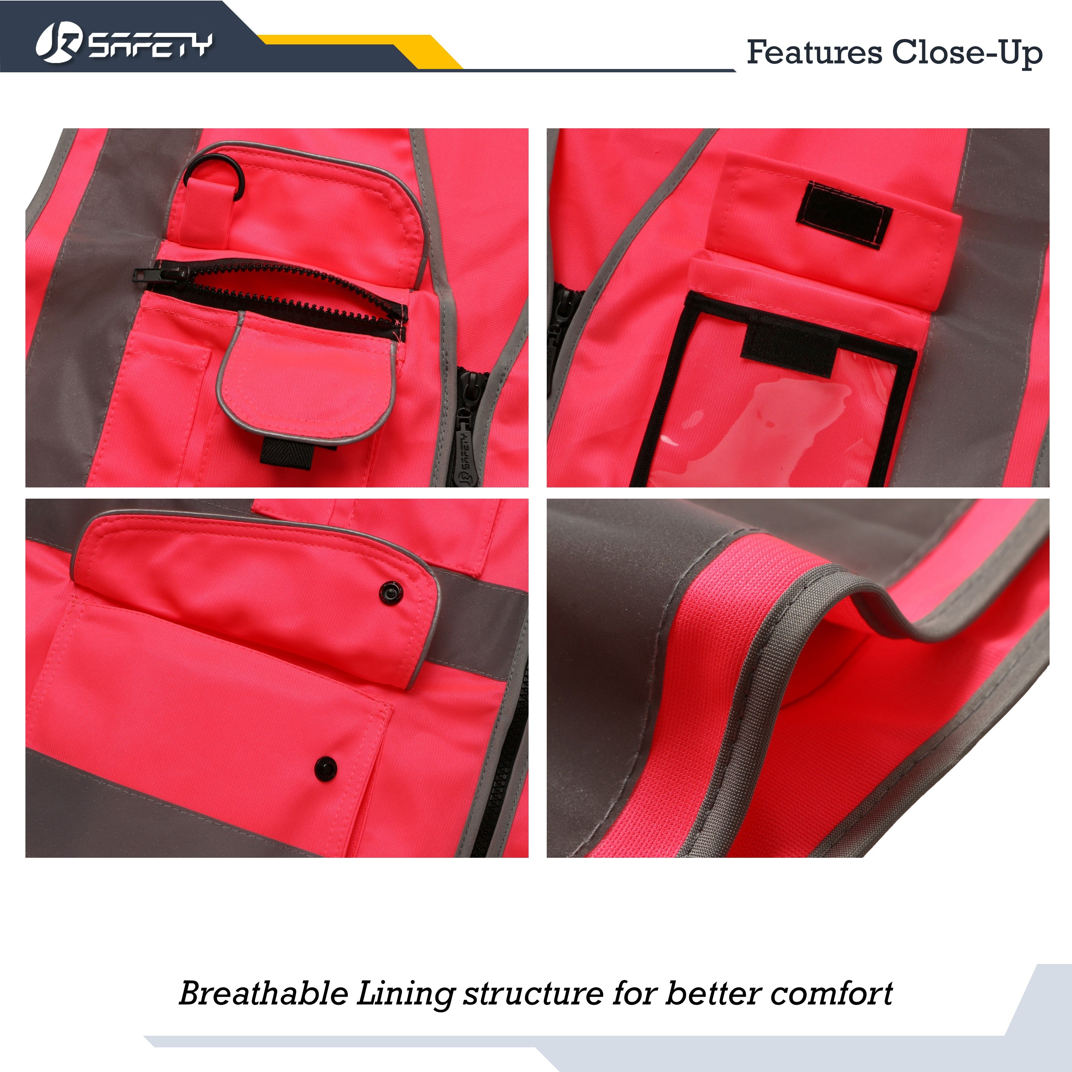 JKSafety 9 Pockets Hi-Vis Reflective Safety Vest (JK150)