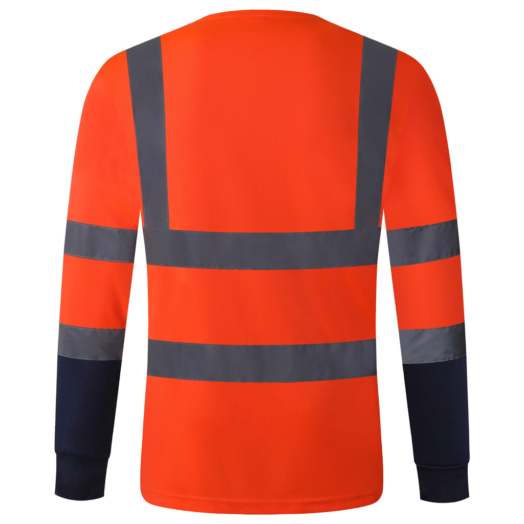 JKSafety 3-Pack Hi-Vis Reflective Safety Shirts with Long Sleeve, Black Bottom (JKT078-3P)