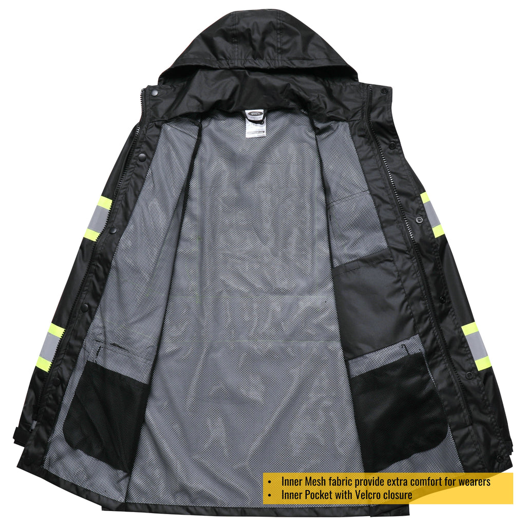 JKSafety Hi-Vis Rain Gear, Waterproof Reflective Rain Jacket and Pants (JKRS117)