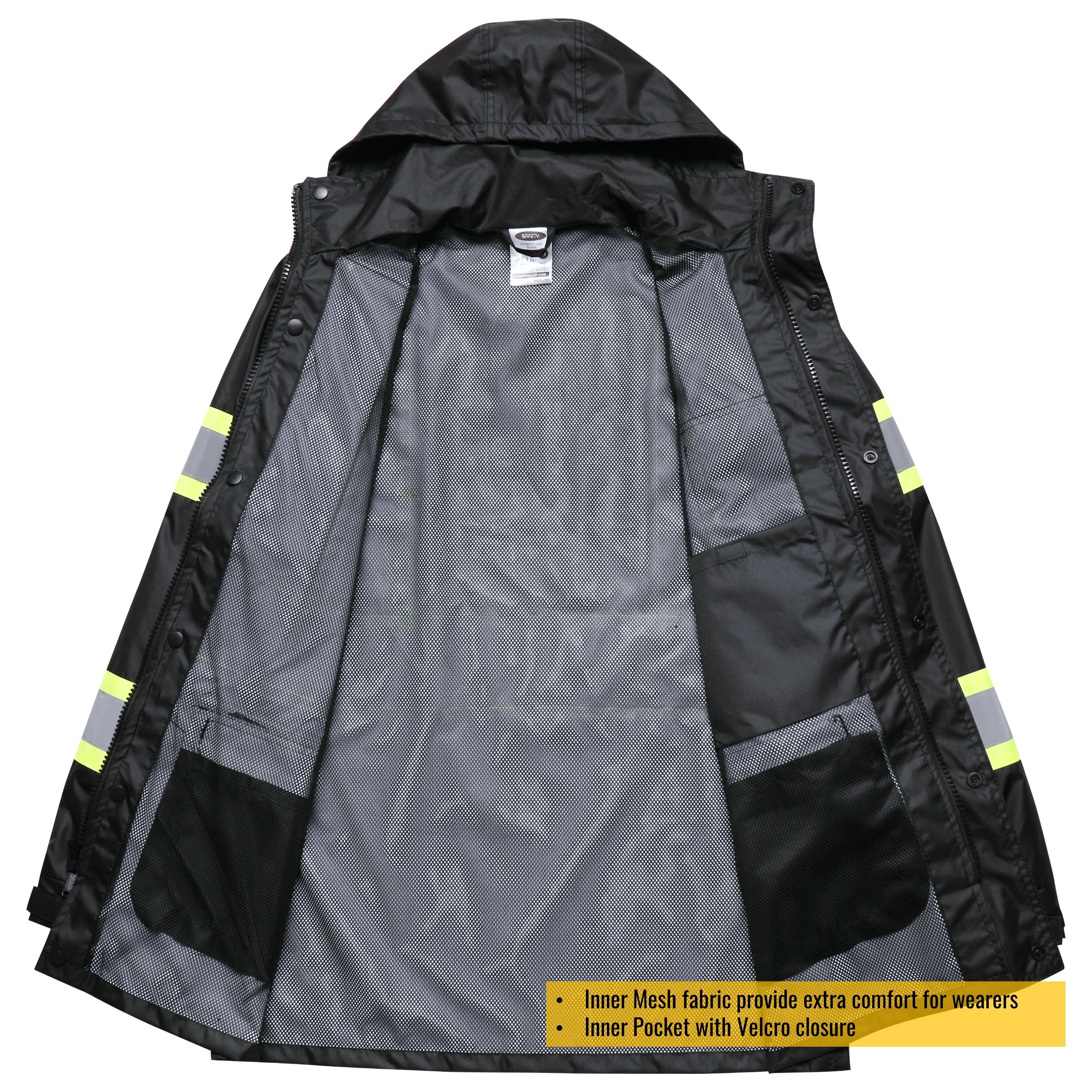 JKSafety Hi-Vis Rain Gear, Waterproof Reflective Rain Jacket and Pants (JKRS117)