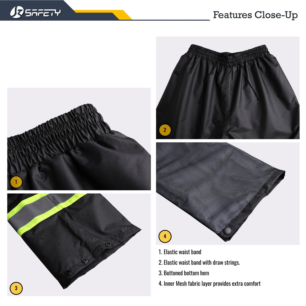 JKSafety Hi-Vis Rain Gear, Waterproof Reflective Rain Jacket and Pants (JKRS117)