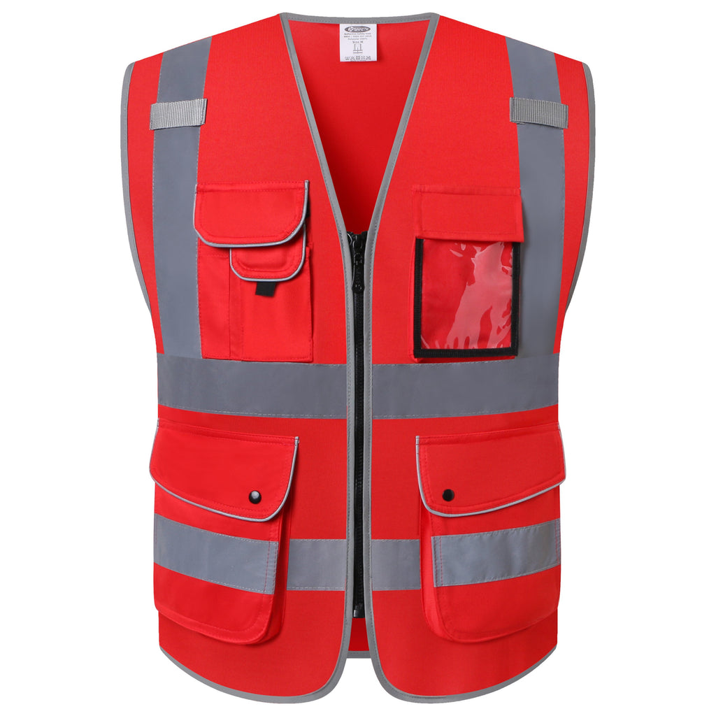 JKSafety 9 Pockets Hi-Vis Reflective Safety Vest (JK150)