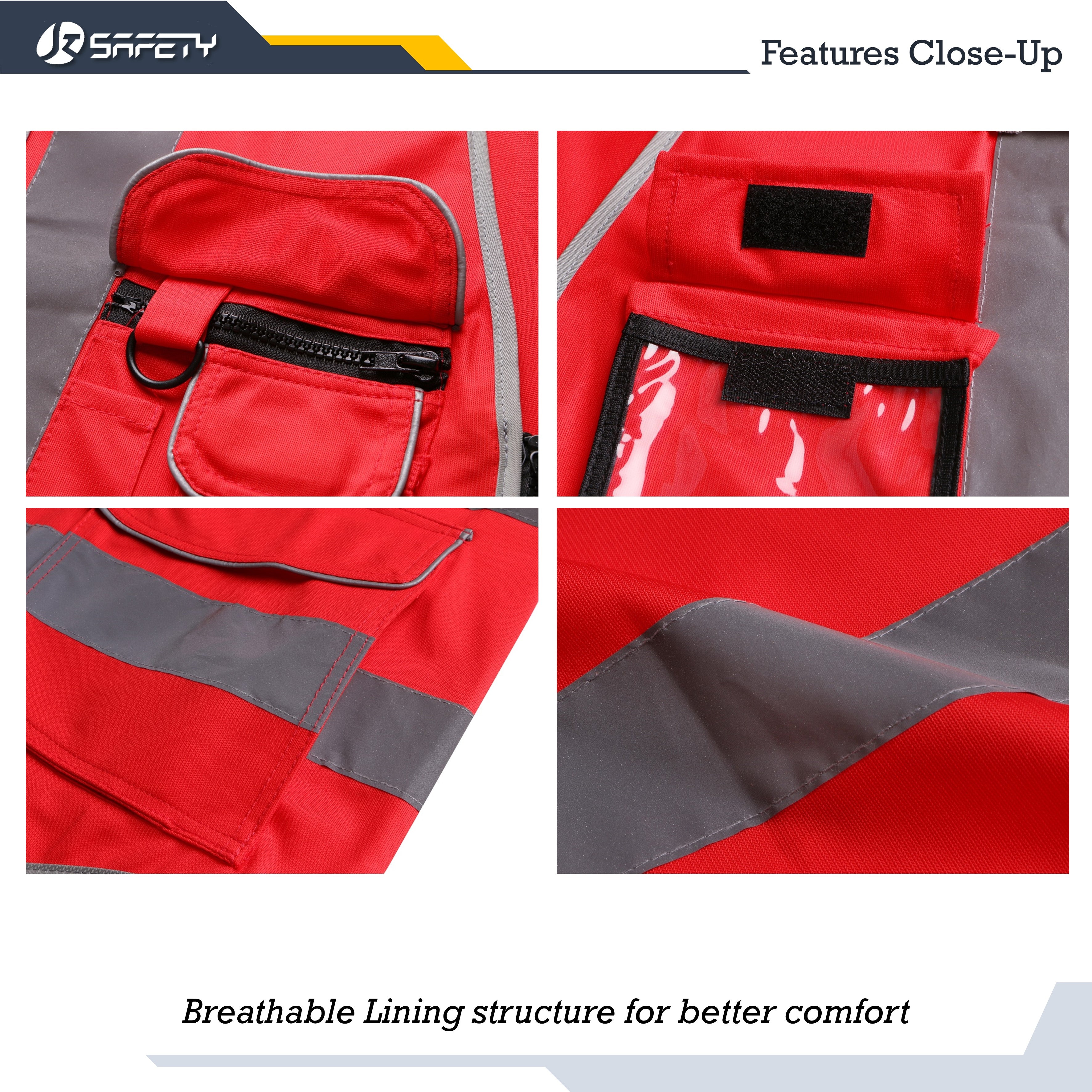 JKSafety 9 Pockets Hi-Vis Reflective Safety Vest (JK150)