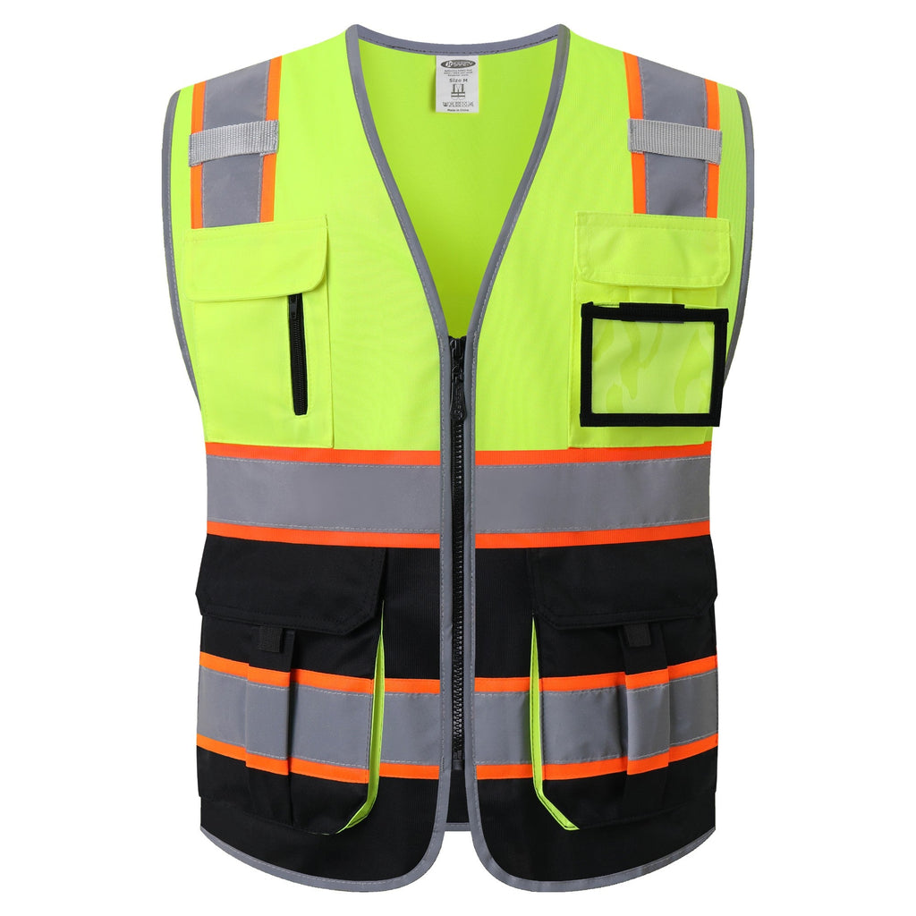 JKSafety 7 Pockets Two-Tone Hi-Vis Reflective Safety Vest (JK130)