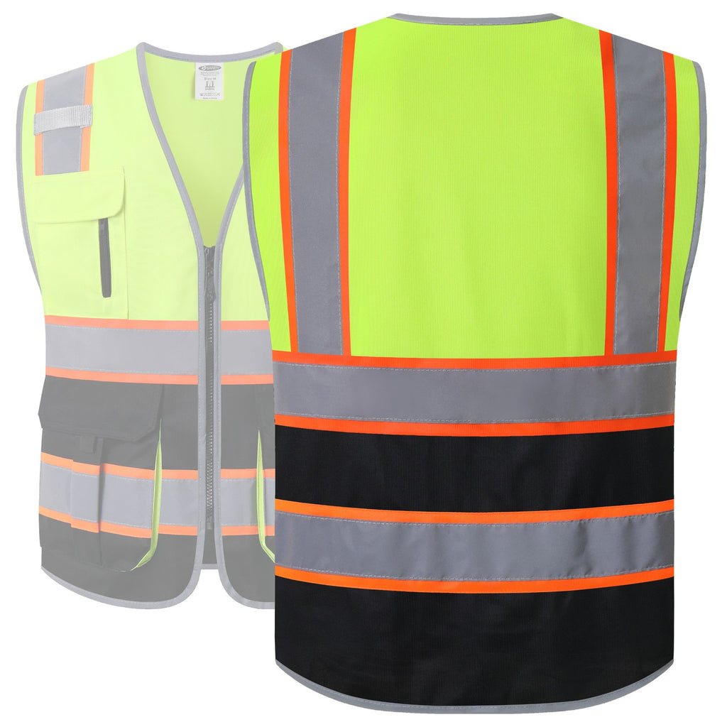JKSafety 7 Pockets Two-Tone Hi-Vis Reflective Safety Vest (JK130)
