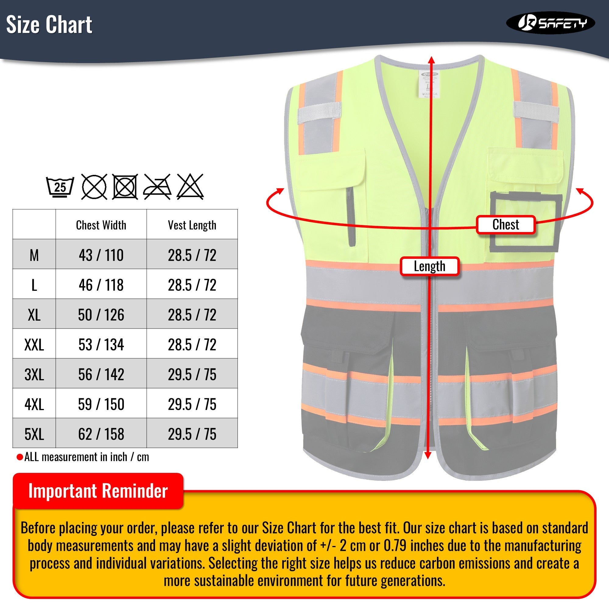 JKSafety 7 Pockets Two-Tone Hi-Vis Reflective Safety Vest (JK130)