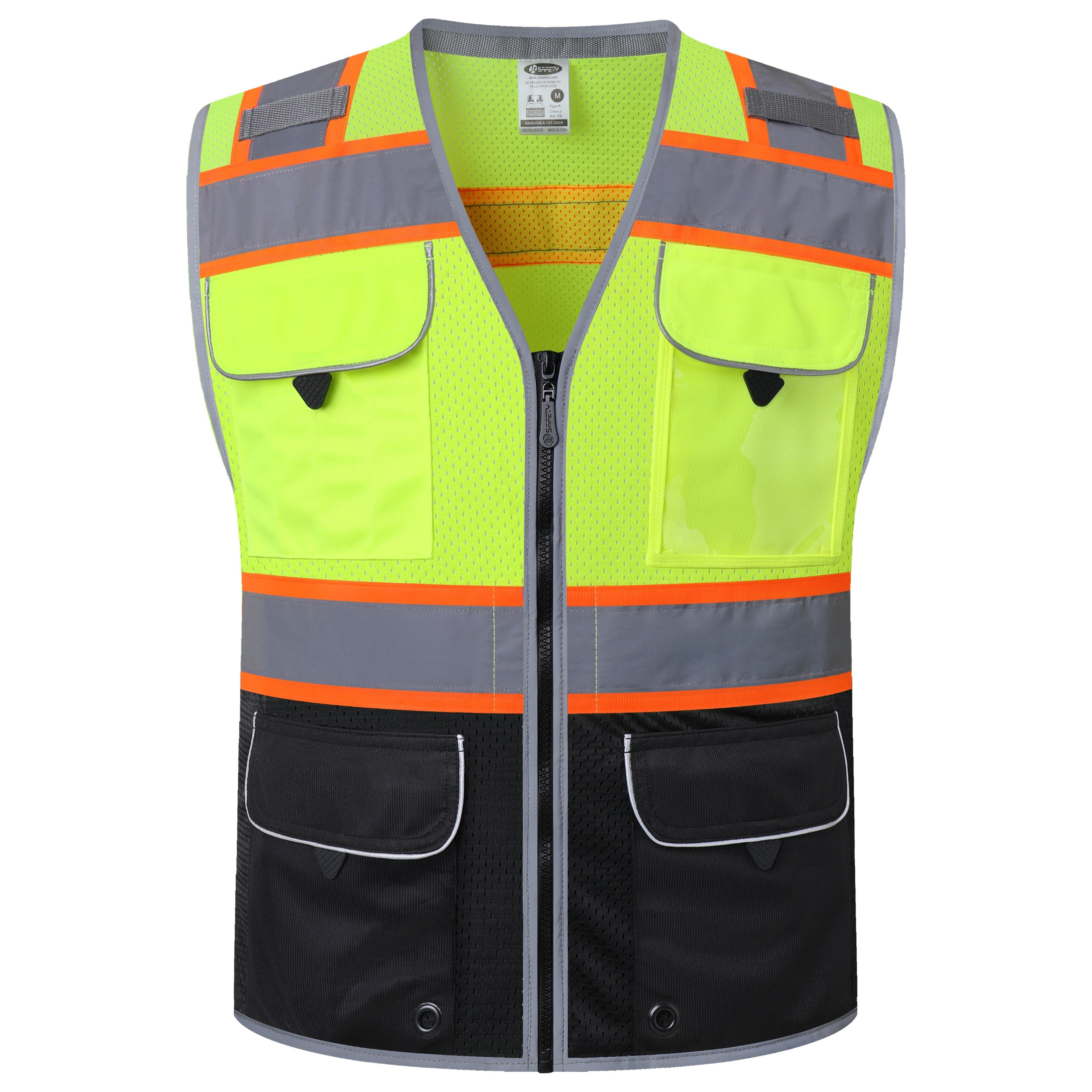 JKSafety 9 Pockets Mesh Hi-Vis Safety Vest (JK189)