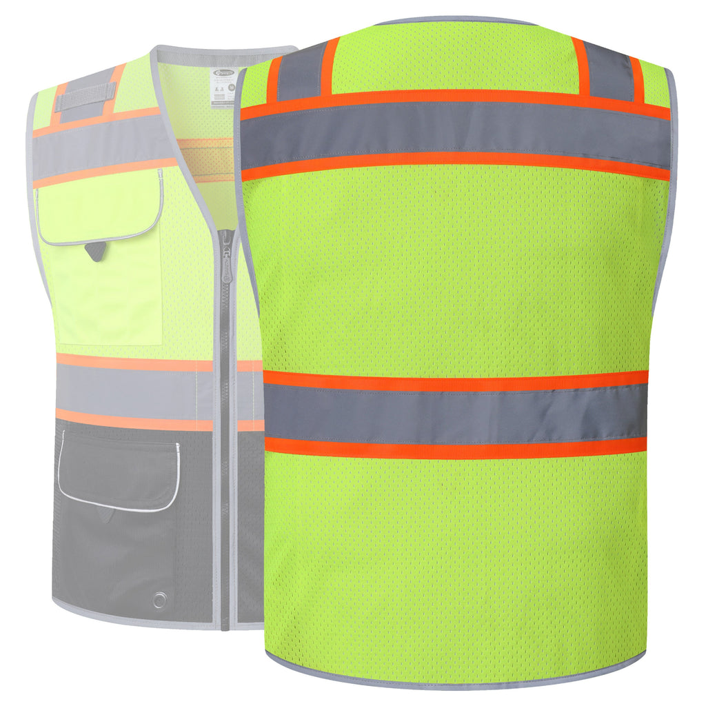 JKSafety 9 Pockets Mesh Hi-Vis Safety Vest (JK189)