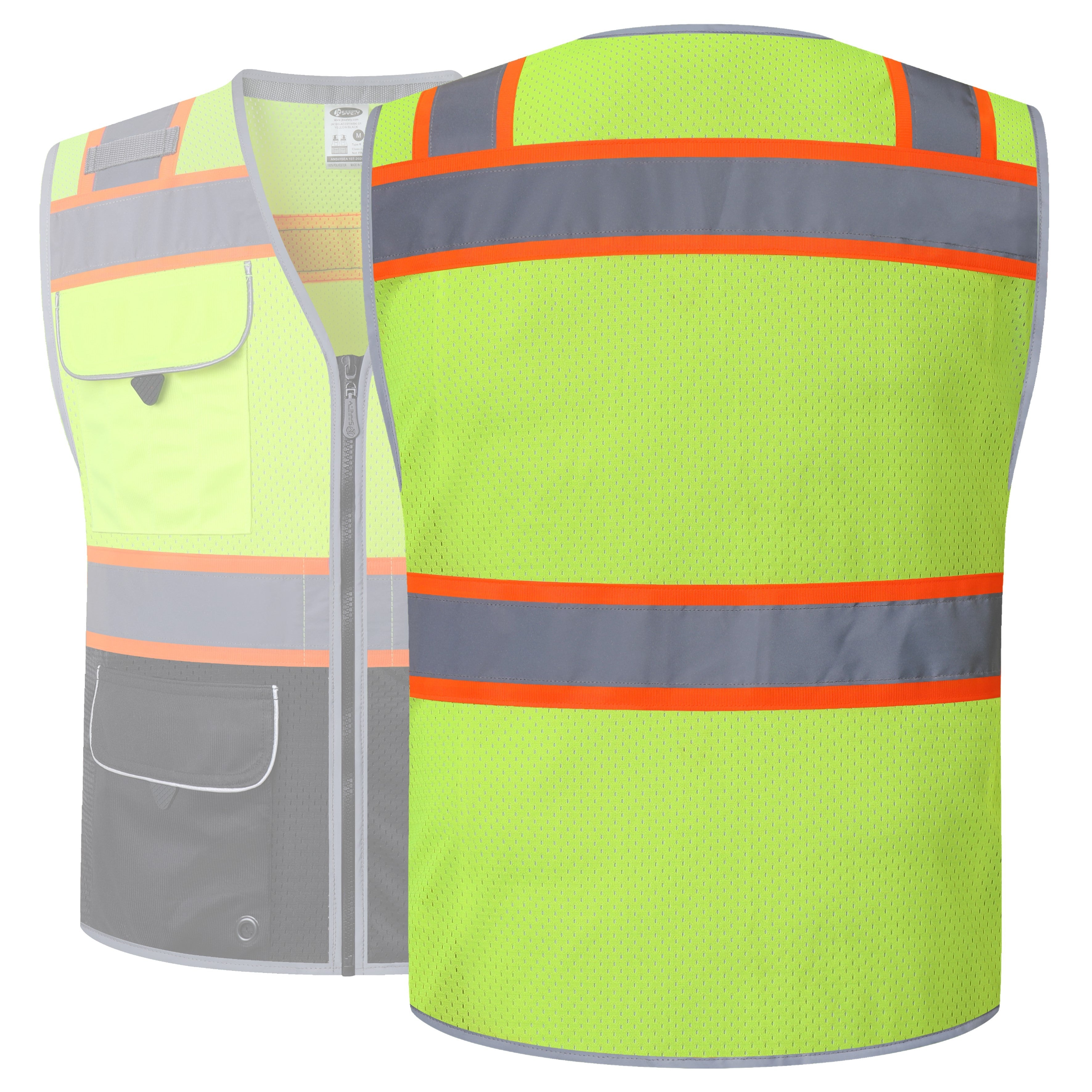 JKSafety 9 Pockets Mesh Hi-Vis Safety Vest (JK189)