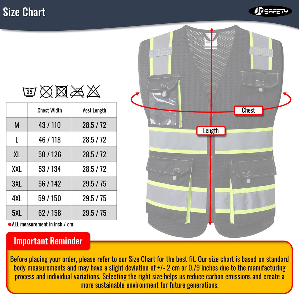 JKSafety 8 Pockets Two-Tone Mesh Hi-Vis Reflective Safety Vests (JK220)