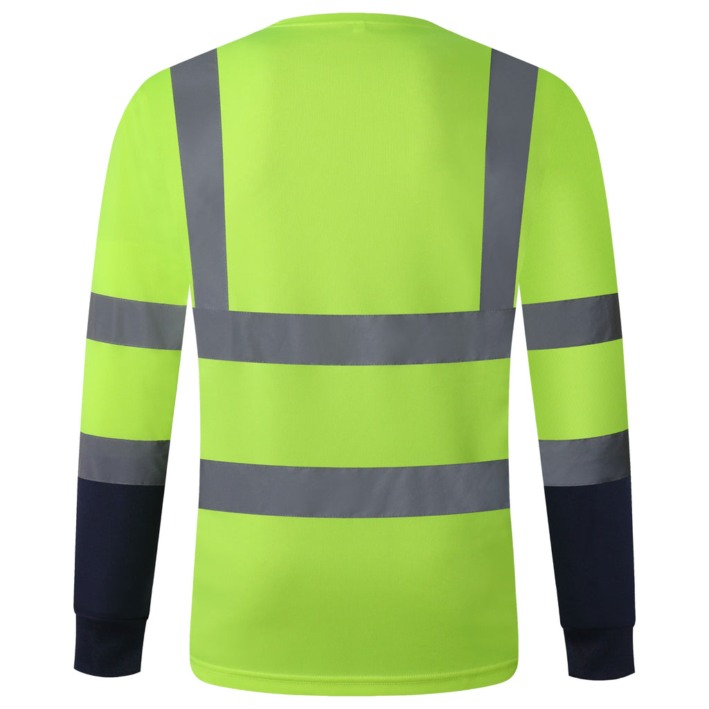 JKSafety 3-Pack Hi-Vis Reflective Safety Shirts with Long Sleeve, Black Bottom (JKT078-3P)