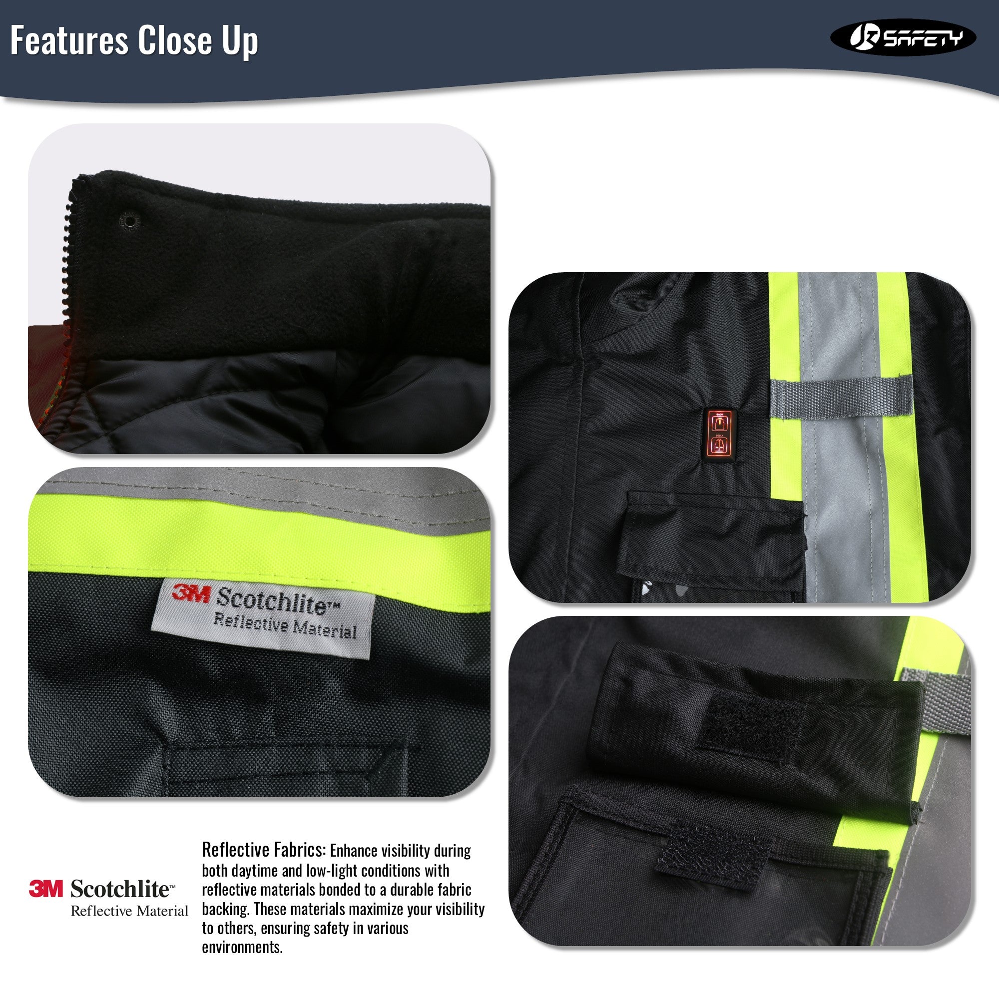 JKSafety 7 Pockets Heated Waterproof Winter Hi-Vis Safety Jacket (JK116A)