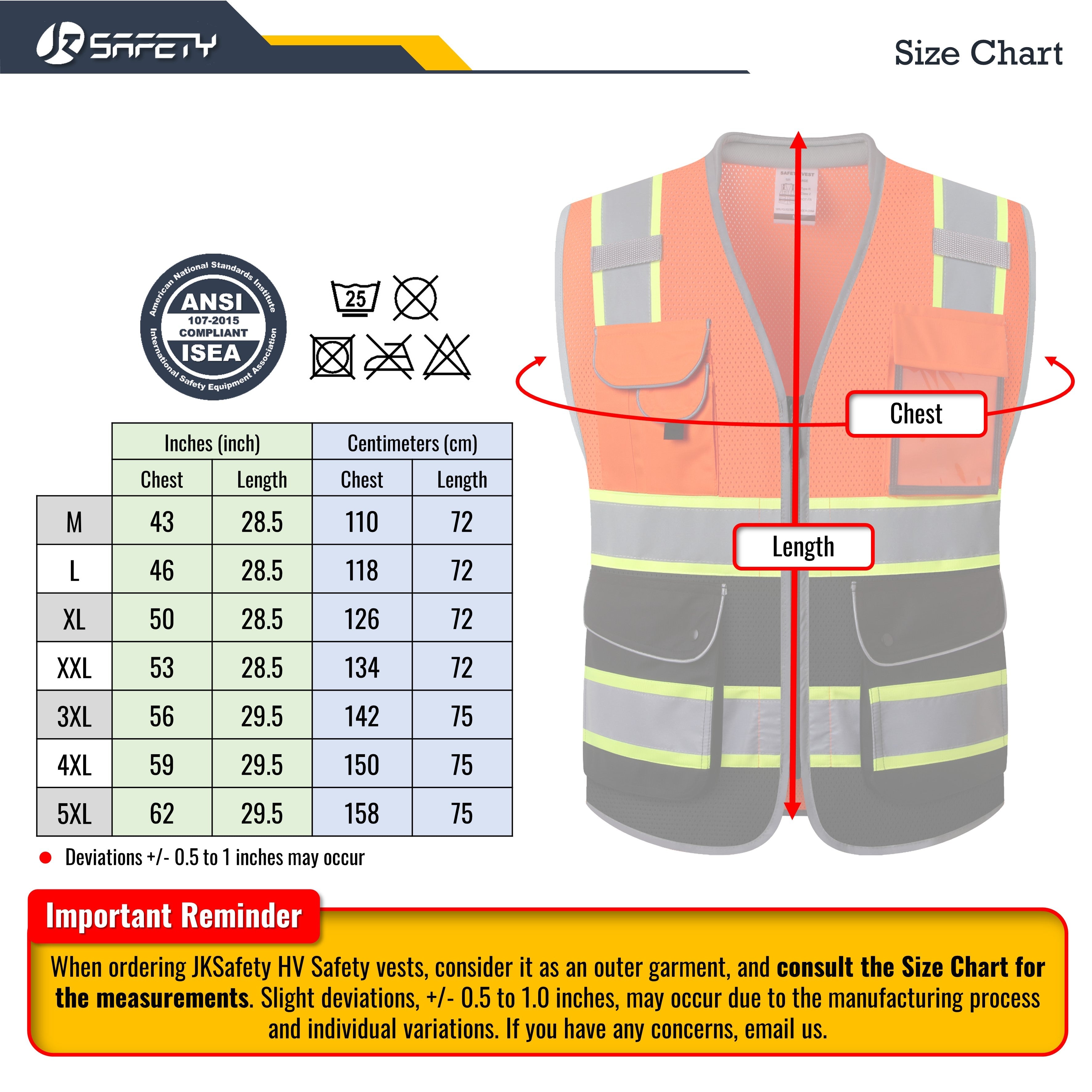 JKSafety 9 Pockets Mesh Two-Tone Hi-Vis Reflective Safety Vest, Cushion Collar (JK101)