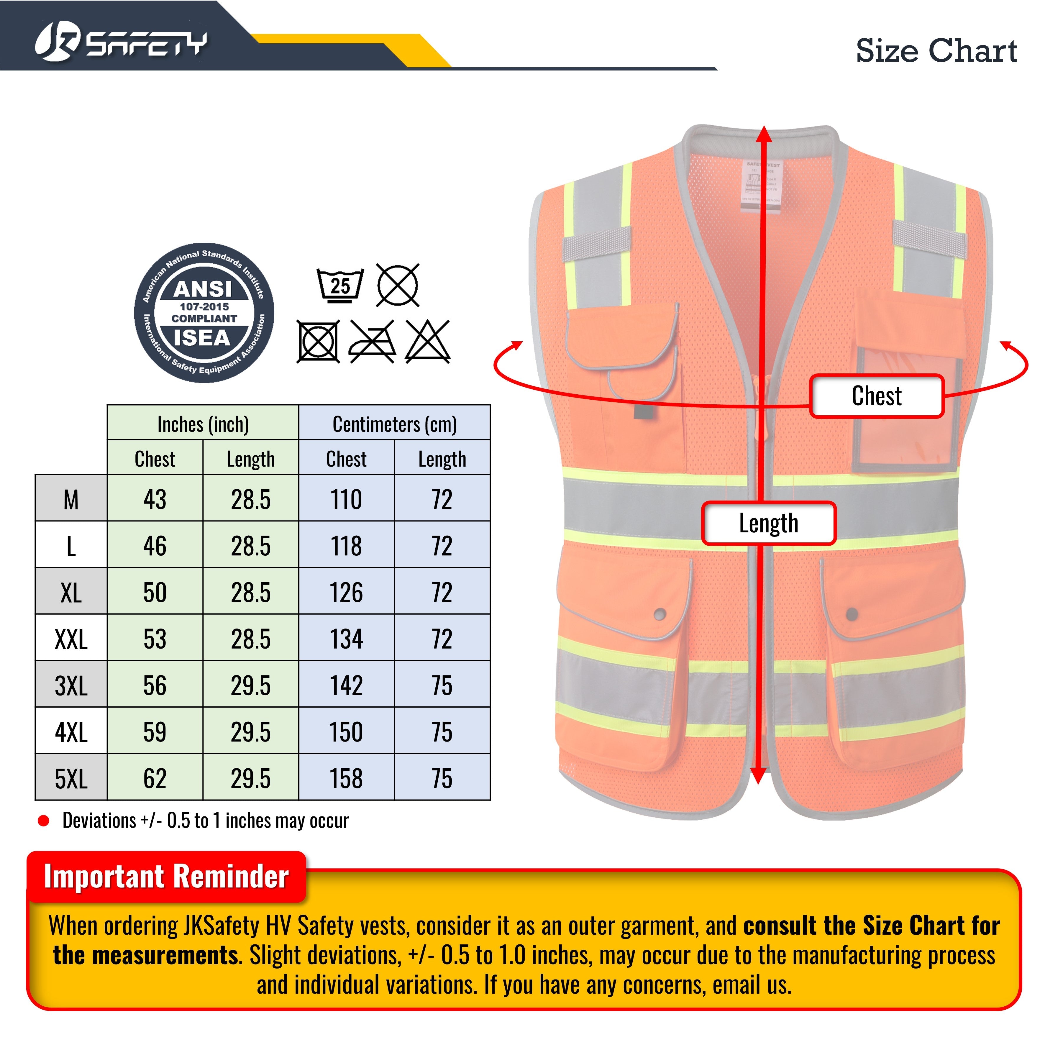 JKSafety 9 Pockets Mesh Two-Tone Hi-Vis Reflective Safety Vest, Cushion Collar (JK101)