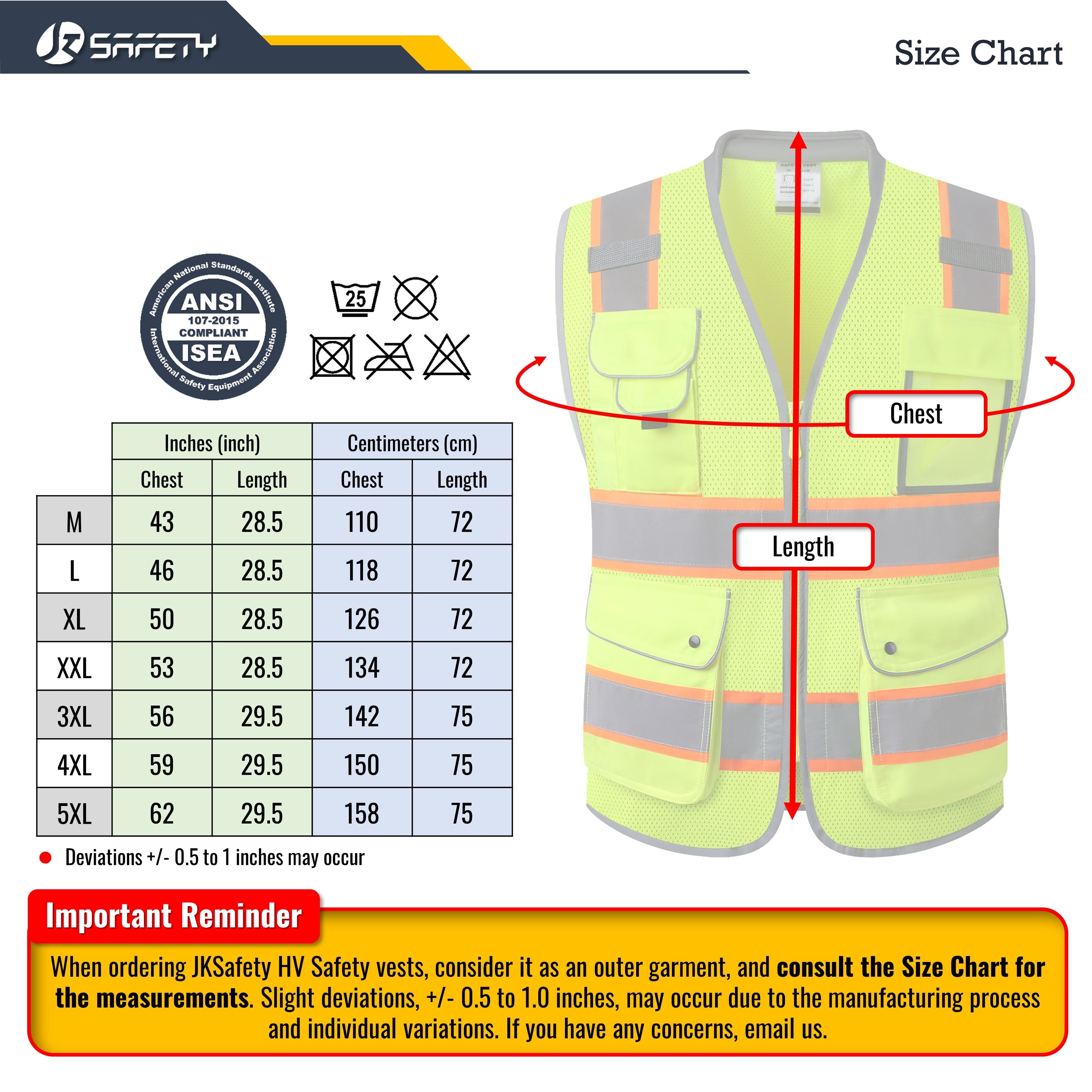 JKSafety 9 Pockets Mesh Two-Tone Hi-Vis Reflective Safety Vest, Cushion Collar (JK101)