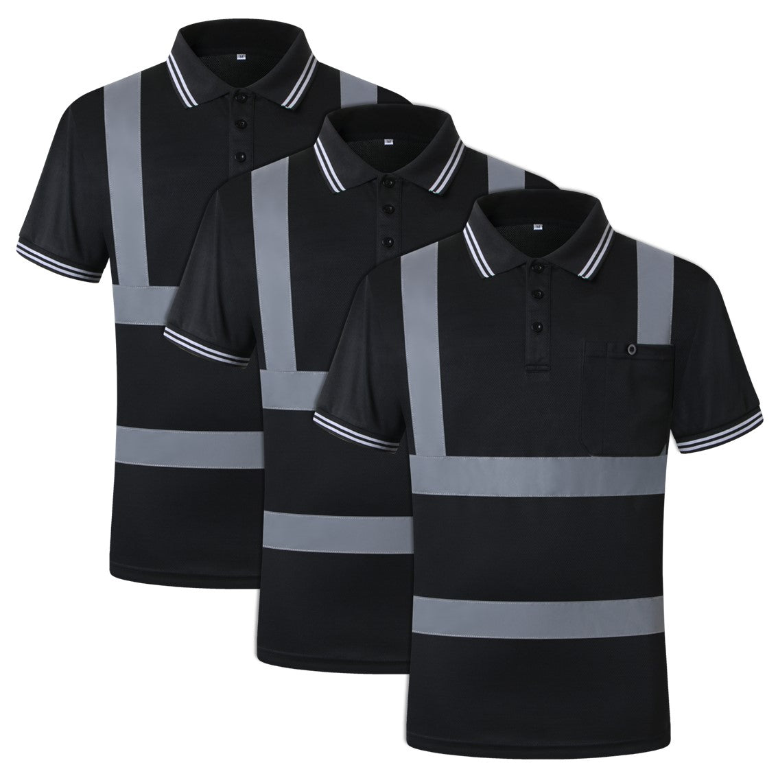 JKSafety 3-Pack Hi-Vis Reflective Safety Polo Shirt (JKP066-3P)
