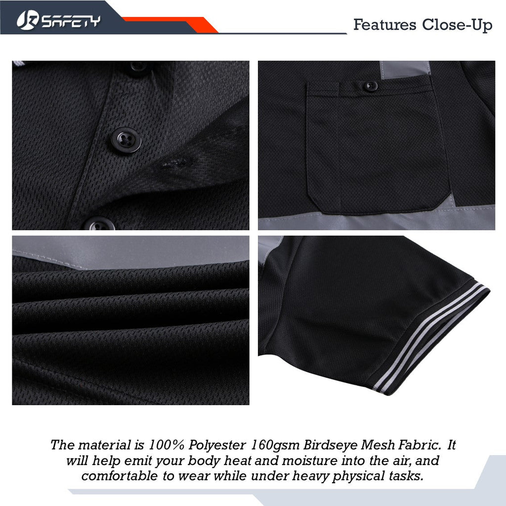 JKSafety 3-Pack Hi-Vis Reflective Safety Polo Shirt (JKP066-3P)