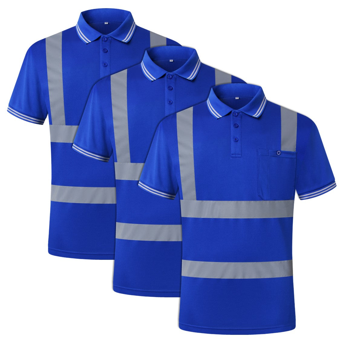 JKSafety 3-Pack Hi-Vis Reflective Safety Polo Shirt (JKP066-3P)