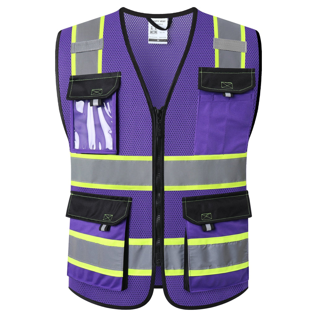 JKSafety 8 Pockets Two-Tone Mesh Hi-Vis Reflective Safety Vests (JK220)