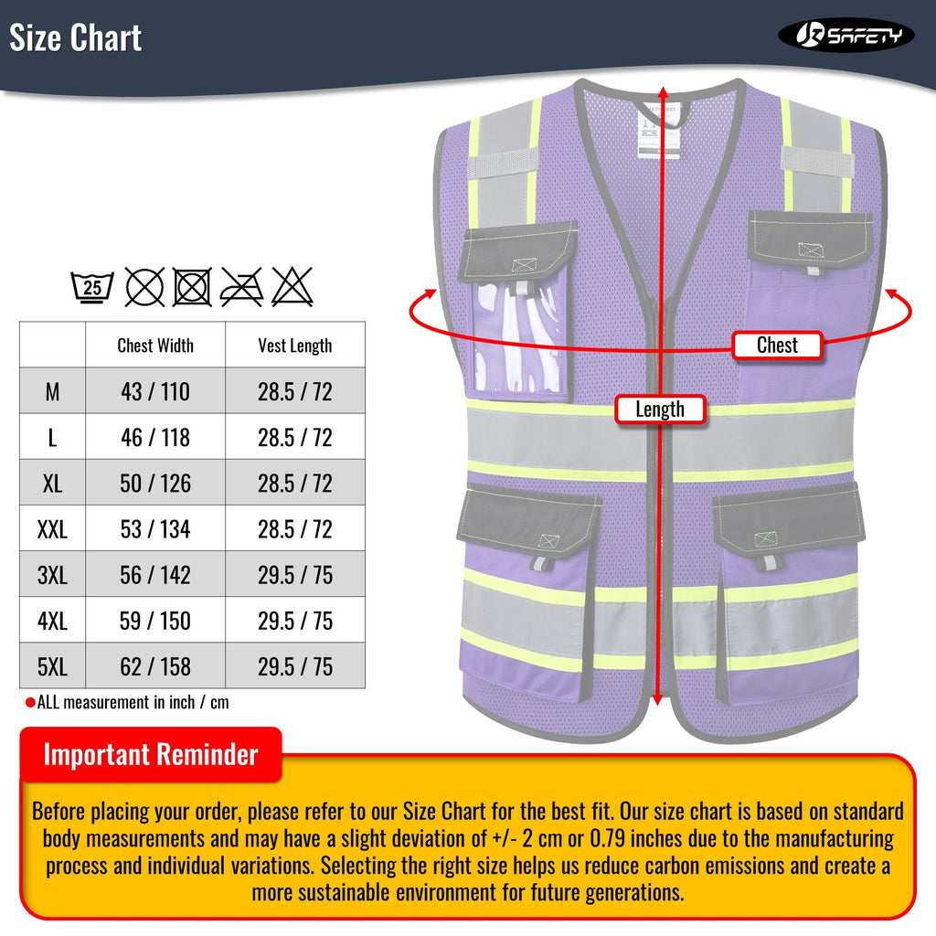 JKSafety 8 Pockets Two-Tone Mesh Hi-Vis Reflective Safety Vests (JK220)